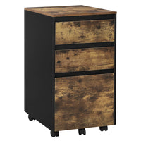 WOLTU 40 x 70 x 40 cm mobiler Aktenschrank für Hebelbogen-Ordner, Büro-Organizer, Aufbewahrung mit 3 Schubladen, Rollen, Rollschrank