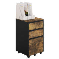 WOLTU 40 x 70 x 40 cm mobiler Aktenschrank für Hebelbogen-Ordner, Büro-Organizer, Aufbewahrung mit 3 Schubladen, Rollen, Rollschrank