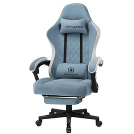 Gtplayer Gaming Chair, Computer Office Chair with Pocket Spring Cushion, Linkage Armrests and Footrest, Ergonomic High-Back Comp