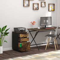 WOLTU 40 x 70 x 40 cm mobiler Aktenschrank für Hebelbogen-Ordner, Büro-Organizer, Aufbewahrung mit 3 Schubladen, Rollen, Rollschrank