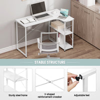WOLTU 1PC Computertisch L-förmiger Büroschreibtisch PC Laptop Tisch Workstation Studie Schreibtisch Esszimmer Gaming Tisch