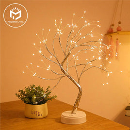LED Night Light Mini Christmas Tree Copper Wire Garland Lamp for Children Home Bedroom Decoration Decor Fairy Light Holiday Lighting