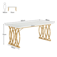 Moderner Executive-Schreibtisch mit goldenen Metallbeinen
