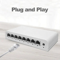 5/8 Port Ethernet Switch 10/100/1000Mbps Desktop Gigabit Network Switch Adapter RJ45 Ethernet Switch Auto MDI/MDIX Fast Switch