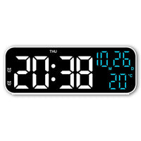Digitaler Wecker, Temperatur und Datum, Wochenanzeige, Nachtmodus, Tischuhr, Sprachsteuerung, 12/24 Stunden, elektronische LED-Wecker