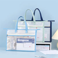 Transparent A3/A4 File Storage Bag, Thickened Multi-layer Zipper Bag, Large Capacity with Handle, Art Portfolio Case