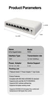 5/8 Port Ethernet Switch 10/100/1000Mbps Desktop Gigabit Network Switch Adapter RJ45 Ethernet Switch Auto MDI/MDIX Fast Switch