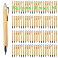 30 Stück Kugelschreiber aus Bambusholz, 1,0 mm Spitze, für Büro, Schule, Schreibwaren, Business, Unterschrift, Kugelschreiber, Bambusstift
