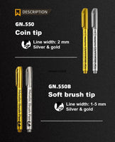 2/1Pc Pinsel Metallic Marker Stifte Gold Silber Farbe Permanent Kunst Marker Für Manga Handwerk Scrapbooking Schule Schreibwaren liefert