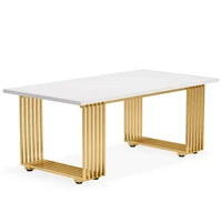 Moderner Executive-Schreibtisch mit goldenen Metallbeinen