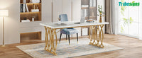 Moderner Executive-Schreibtisch mit goldenen Metallbeinen