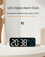 Digitaler Wecker, Temperatur und Datum, Wochenanzeige, Nachtmodus, Tischuhr, Sprachsteuerung, 12/24 Stunden, elektronische LED-Wecker