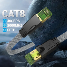 CYANMI Cat8 Ethernet Cable STTP 40Gbps 2000MHz Cat 8 RJ45 Network LAN Patch Cable for Router Modem Internet RJ 45 Ethernet Cable