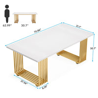 Moderner Executive-Schreibtisch mit goldenen Metallbeinen