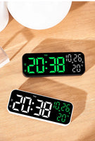 Digitaler Wecker, Temperatur und Datum, Wochenanzeige, Nachtmodus, Tischuhr, Sprachsteuerung, 12/24 Stunden, elektronische LED-Wecker