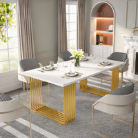 Moderner Executive-Schreibtisch mit goldenen Metallbeinen