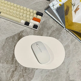 Oval Small Mouse Pad Solid Color Universal Non-slip Pad Mouse Pad Suitable for Laptop Office Leather Gaming Mouse Pad