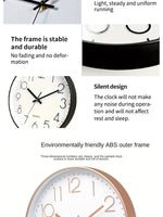 8-Zoll-Wanduhr aus geräuschlosem Quarz, runde dreidimensionale digitale moderne Wanduhr, nicht tickende Wanduhr, Schlafzimmer-Wohnzimmer