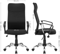 SONGMICS Bürostuhl, ergonomischer Schreibtischstuhl, Drehstuhl, gepolsterter Sitz, Stoffbezug, höhenverstellbar und neigbar
