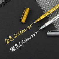 2/1Pc Pinsel Metallic Marker Stifte Gold Silber Farbe Permanent Kunst Marker Für Manga Handwerk Scrapbooking Schule Schreibwaren liefert