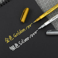 2/1Pc Pinsel Metallic Marker Stifte Gold Silber Farbe Permanent Kunst Marker Für Manga Handwerk Scrapbooking Schule Schreibwaren liefert