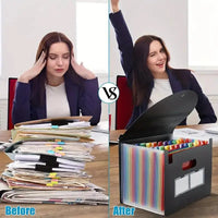 Erweiterbarer Aktenordner, 13/25 Taschen, A4-Format, Aktenordner, Organizer, großes Fassungsvermögen, tragbare Akkordean-Aktenbox für das Büro