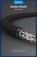 Vention CAT8 Ethernet-Kabel 40 Gbit/s 2000 MHz CAT 8 Netzwerk-Baumwollgeflochtenes Internet-LAN-Kabel für Laptops PS 5 Router RJ45-Kabel