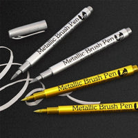 2/1Pc Pinsel Metallic Marker Stifte Gold Silber Farbe Permanent Kunst Marker Für Manga Handwerk Scrapbooking Schule Schreibwaren liefert