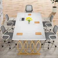 Moderner Executive-Schreibtisch mit goldenen Metallbeinen