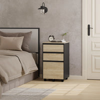 WOLTU 40 x 70 x 40 cm mobiler Aktenschrank für Hebelbogen-Ordner, Büro-Organizer, Aufbewahrung mit 3 Schubladen, Rollen, Rollschrank
