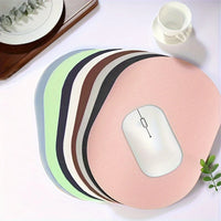 Oval small Mouse Pad Solid Color Universal Non-slip Pad Mouse Pad Suitable for Laptop Office Leather Gaming Mouse Pad