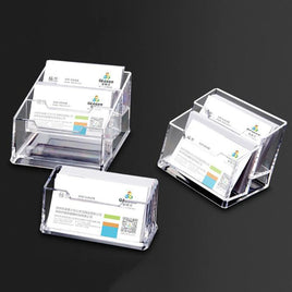 Acrylic Plastic Business Card Holder Transparent Card Display/Stand Office Desk Organizer Accessory