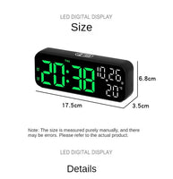 Digitaler Wecker, Temperatur und Datum, Wochenanzeige, Nachtmodus, Tischuhr, Sprachsteuerung, 12/24 Stunden, elektronische LED-Wecker