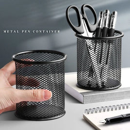 Circular Metal Pen Holder, Multifunctional Creative and Simple Storage Box for Student Office Desktops