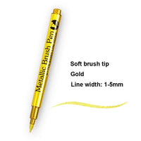 2/1Pc Pinsel Metallic Marker Stifte Gold Silber Farbe Permanent Kunst Marker Für Manga Handwerk Scrapbooking Schule Schreibwaren liefert