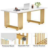 Moderner Executive-Schreibtisch mit goldenen Metallbeinen