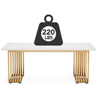 Moderner Executive-Schreibtisch mit goldenen Metallbeinen