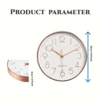 8-Zoll-Wanduhr aus geräuschlosem Quarz, runde dreidimensionale digitale moderne Wanduhr, nicht tickende Wanduhr, Schlafzimmer-Wohnzimmer