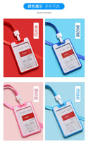 Office Card Holder Work ID Card Holder Lanyard Protective Cover Pendant Bus Bank Photo Card Holder Office Supplies Card Holder