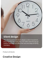 8-Zoll-Wanduhr aus geräuschlosem Quarz, runde dreidimensionale digitale moderne Wanduhr, nicht tickende Wanduhr, Schlafzimmer-Wohnzimmer