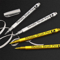 2/1Pc Pinsel Metallic Marker Stifte Gold Silber Farbe Permanent Kunst Marker Für Manga Handwerk Scrapbooking Schule Schreibwaren liefert