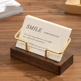 Business Card Holder Organizer Office Desk Display Stand Memo Counter Accessories Table Shelf Home Wooden Card Holder Storage