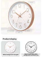 8-Zoll-Wanduhr aus geräuschlosem Quarz, runde dreidimensionale digitale moderne Wanduhr, nicht tickende Wanduhr, Schlafzimmer-Wohnzimmer