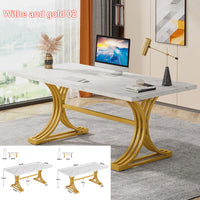 Moderner Executive-Schreibtisch mit goldenen Metallbeinen