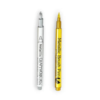 2/1Pc Pinsel Metallic Marker Stifte Gold Silber Farbe Permanent Kunst Marker Für Manga Handwerk Scrapbooking Schule Schreibwaren liefert