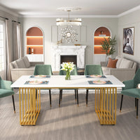 Moderner Executive-Schreibtisch mit goldenen Metallbeinen