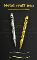 2/1Pc Pinsel Metallic Marker Stifte Gold Silber Farbe Permanent Kunst Marker Für Manga Handwerk Scrapbooking Schule Schreibwaren liefert