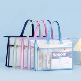 Transparent A3/A4 File Storage Bag, Thickened Multi-layer Zipper Bag, Large Capacity with Handle, Art Portfolio Case