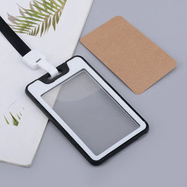 Office Card Holder Work ID Card Holder Lanyard Protective Cover Pendant Bus Bank Photo Card Holder Office Supplies Card Holder