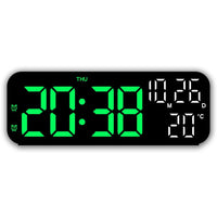 Digitaler Wecker, Temperatur und Datum, Wochenanzeige, Nachtmodus, Tischuhr, Sprachsteuerung, 12/24 Stunden, elektronische LED-Wecker